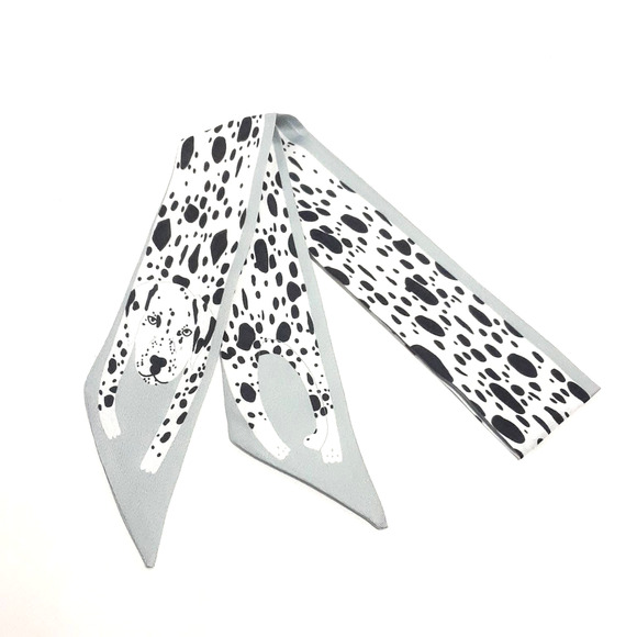 Dalmatian Dog Polka Dot Head Neck Scarf Purse Scarf 30" - Black, NEW! US Seller - Picture 1 of 8